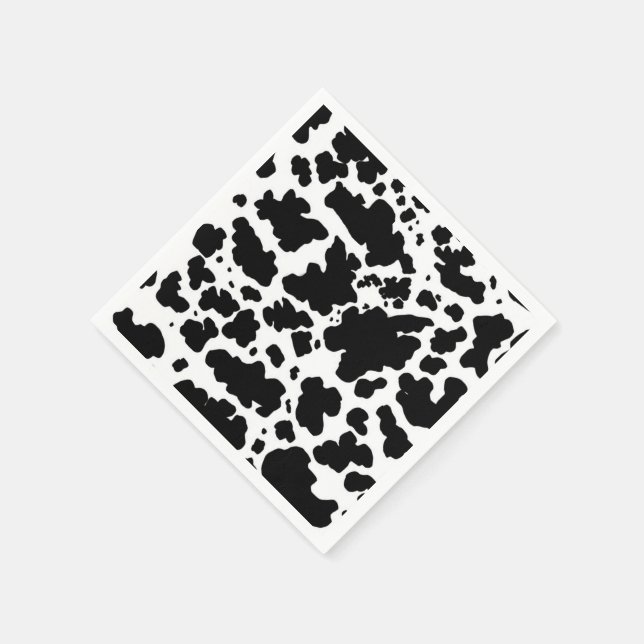 Black Cow Spots  Print Cowboy Farmer Napkin (Corner)