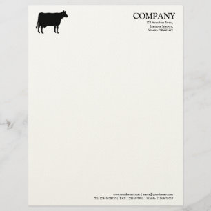 Black Cow - White (Felt) Custom Letterhead