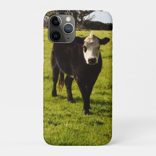 Black Cow With White Face And Mohawk, Case-Mate iPhone Case (Back)