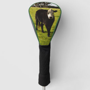 Black Cow With White Face And Mohawk, Golf Head Cover