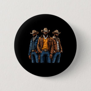 Black Cowboy Melanin African American Western Rode 6 Cm Round Badge