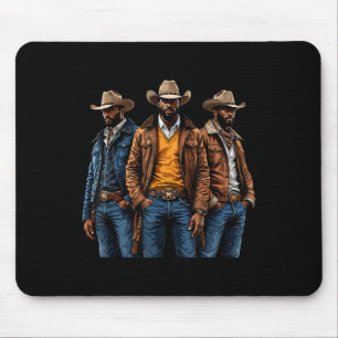 Black Cowboy Melanin African American Western Rode Mouse Pad