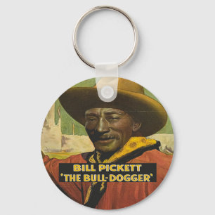 Black Cowboy Steer Dogger Keychain