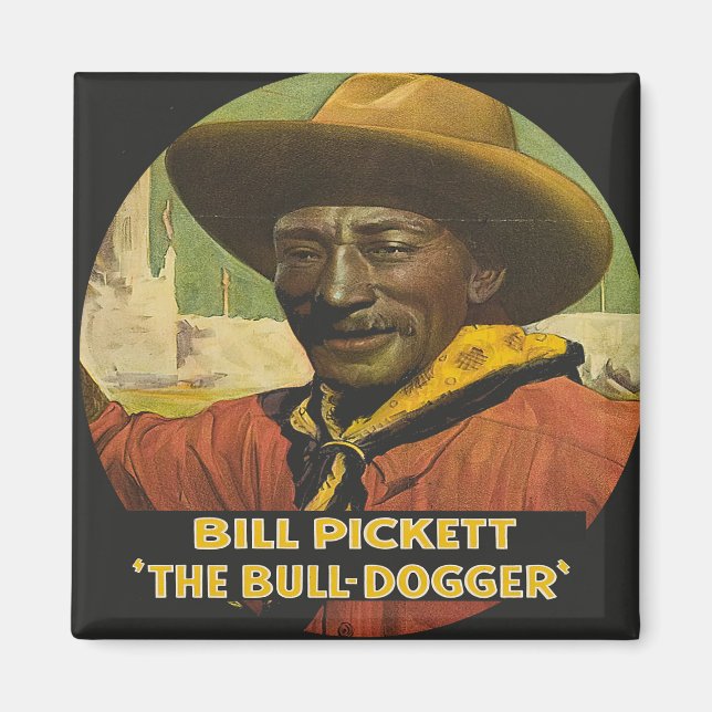 Black Cowboy Steer Dogger Magnet (Front)