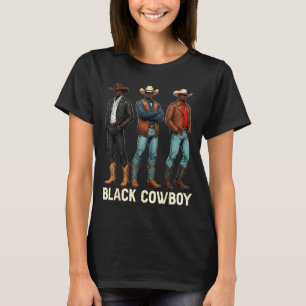 Black Cowboy Western Rodeo African Melanin Boy Men T-Shirt
