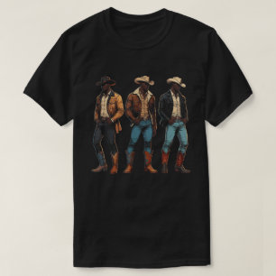Black Cowboy Western Rodeo Black History Texas T-Shirt