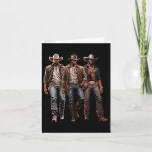 Black Cowboy Western Rodeo Melanin Black History T Card