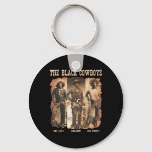 Black Cowboy Western Rodeo Melanin Black History T Key Ring