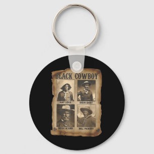 Black Cowboy Western Rodeo Melanin Black History T Key Ring