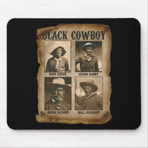 Black Cowboy Western Rodeo Melanin Black History T Mouse Pad