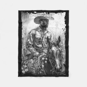 Black Cowboy Western Rodeo Melanin Black Men Fleece Blanket