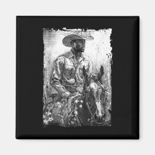 Black Cowboy Western Rodeo Melanin Black Men Magnet