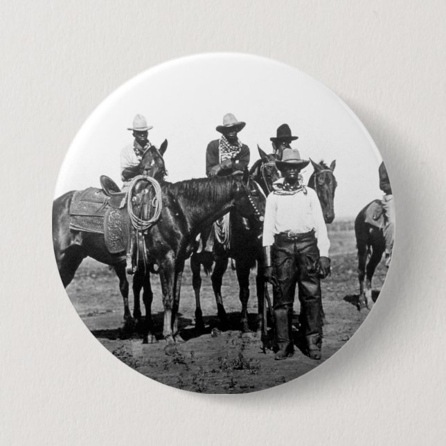 Black Cowboys At Bonham Texas 1890 7.5 Cm Round Badge (Front)