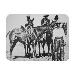 Black Cowboys at Bonham, Texas, c.1890 (b/w photo) Magnet