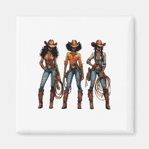 Black Cowgirl Juneteenth Western Rodeo Melanin Tex Magnet