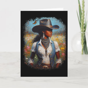 Black Cowgirl Painting Art Western Rodeo Melanin B Card