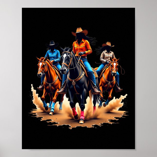 Black Cowgirl Texas Western Rodeo Melanin Black Hi Poster (Front)