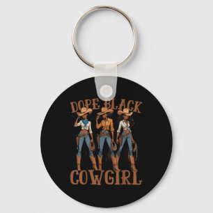 Black Cowgirl Western Country Rodeo Melanin Black  Key Ring