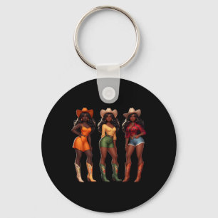 Black Cowgirl Western Rodeo Juneteenth Freedom Afr Key Ring