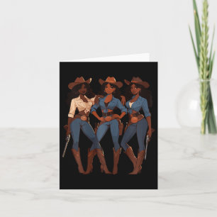 Black Cowgirl Western Rodeo Melanin Black History Card