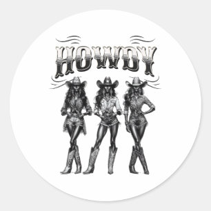 Black Cowgirl Western Rodeo Melanin Black History Classic Round Sticker