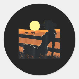 Black Cowgirl Western Rodeo Melanin Black History Classic Round Sticker