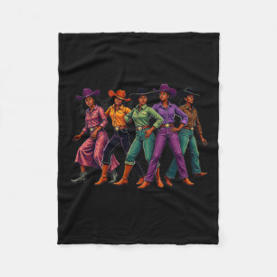 Black Cowgirl Western Rodeo Melanin Black History Fleece Blanket