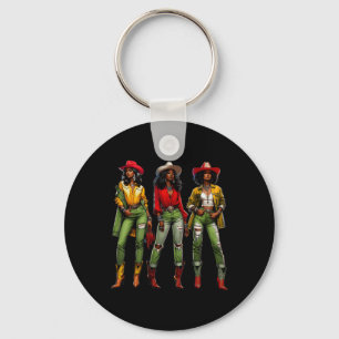 Black Cowgirl Western Rodeo Melanin Black History  Key Ring