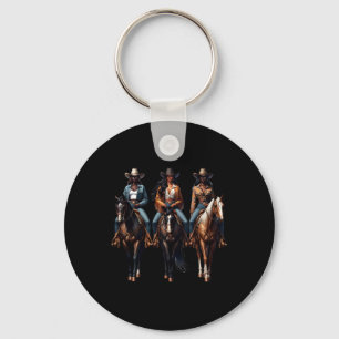 Black Cowgirl Western Rodeo Melanin Black History Key Ring