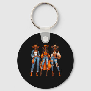 Black Cowgirl Western Rodeo Melanin Black History Key Ring