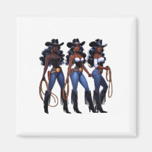Black Cowgirl Western Rodeo Melanin Black History Magnet