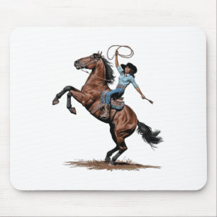 Black Cowgirl Western Rodeo Melanin Black History Mouse Pad