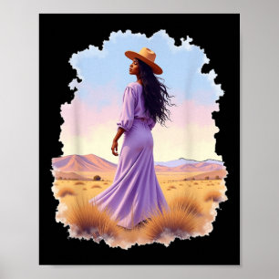 Black Cowgirl Western Rodeo Melanin Black History Poster