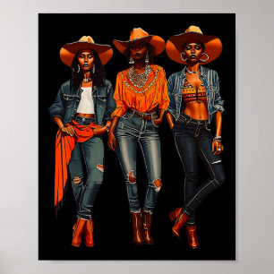 Black Cowgirl Western Rodeo Melanin Black History  Poster