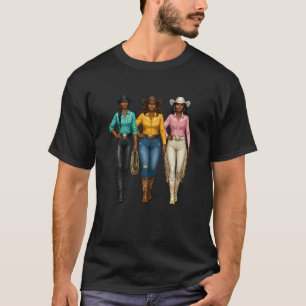 Black Cowgirl Western Rodeo Melanin Black History T-Shirt