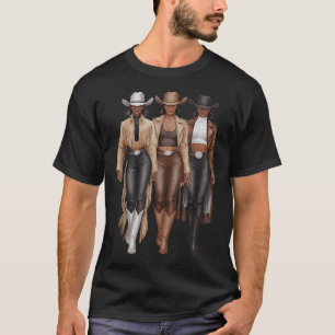 Black Cowgirl Western Rodeo Melanin Cowgirl T-Shirt