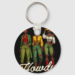 Black Cowgirl Western Rodeo Melanin Juneteenth Bla Key Ring