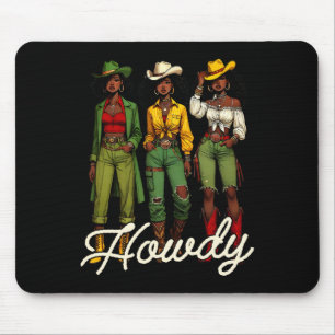 Black Cowgirl Western Rodeo Melanin Juneteenth Bla Mouse Pad