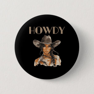 Black Cowgirl Western Rodeo Melanin Juneteenth Tex 6 Cm Round Badge