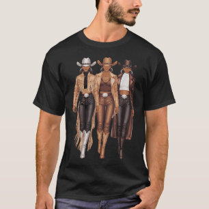 Black Cowgirl Western Tee Rodeo Country Women June
