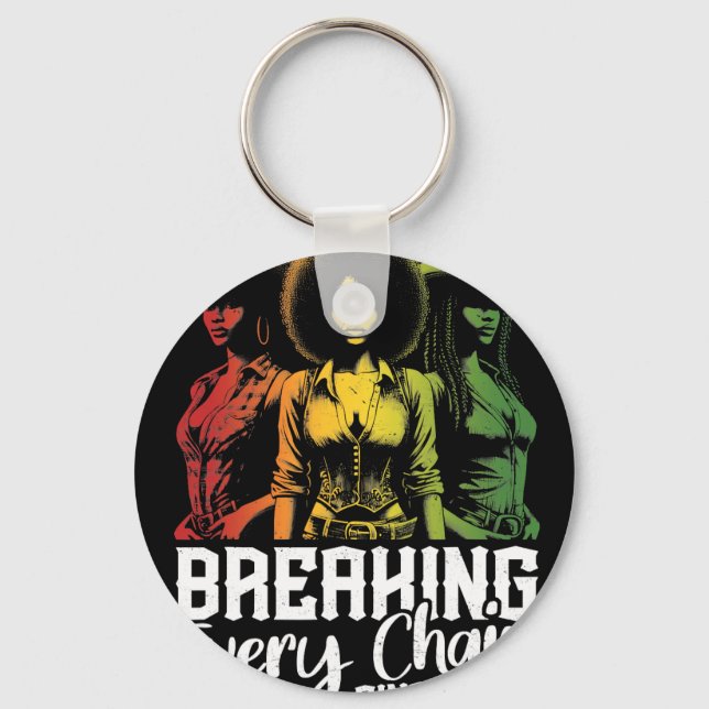 Black Cowgirls Juneteenth Breaking Every Chain Sin Key Ring (Front)