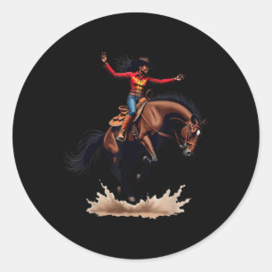 Black Cowgirls Melanin Women Western Rodeo Texas W Classic Round Sticker