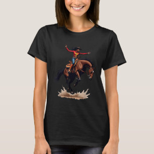 Black Cowgirls Melanin Women Western Rodeo Texas W T-Shirt