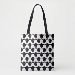 Black Cows with Horns on Tote Bag