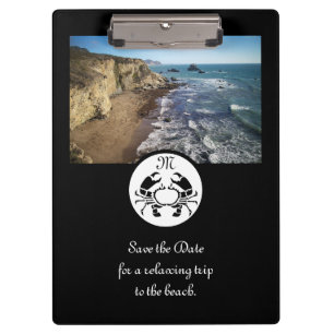 Black Crab Stencil Monogram Photo Clipboard