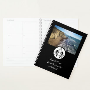 Black Crab Stencil Monogram Photo Planner