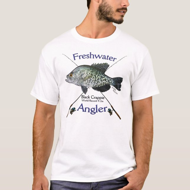 Black Crappie Freshwater angler fishing Tshirt (Front)