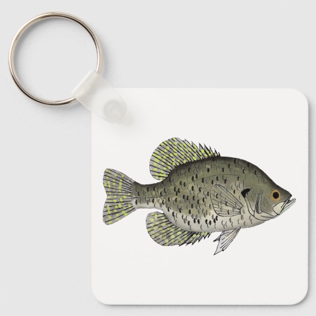 Black Crappie Key Ring (Front)