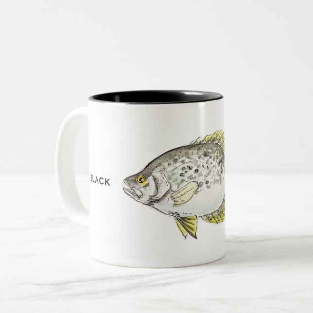 Black Crappie Mug | Fish Mug (Front Left)