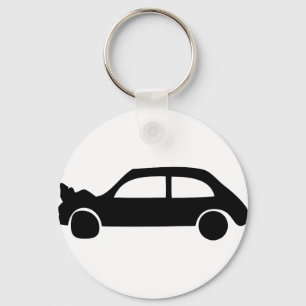black crash car icon key ring